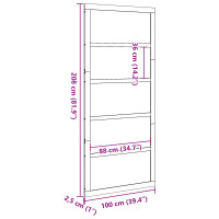 Produktbild för Ladugårdsdörr Naturlig 100 x 2,5 x 208 cm Massiv furu