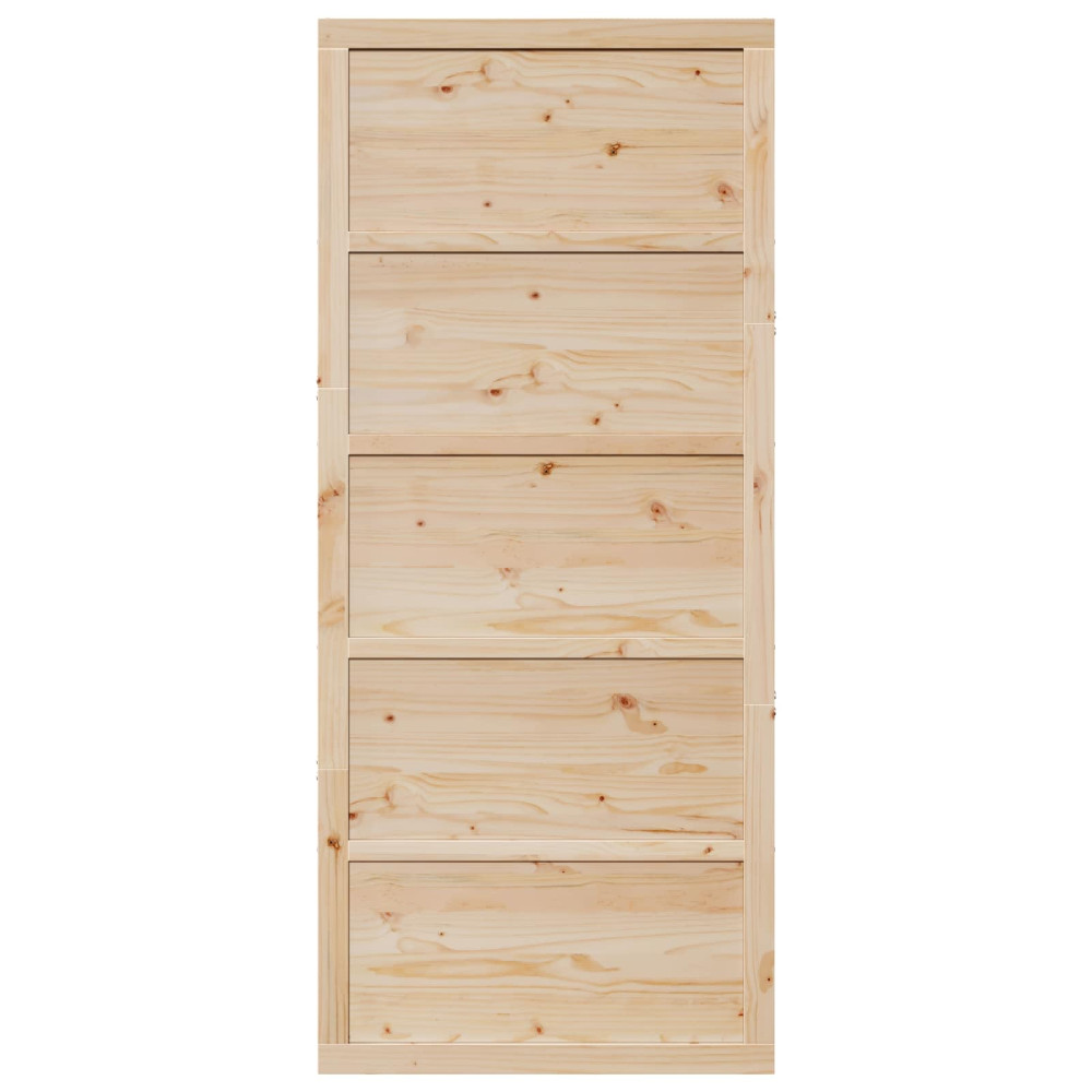 Produktbild för Ladugårdsdörr Naturlig 100 x 2,5 x 208 cm Massiv furu