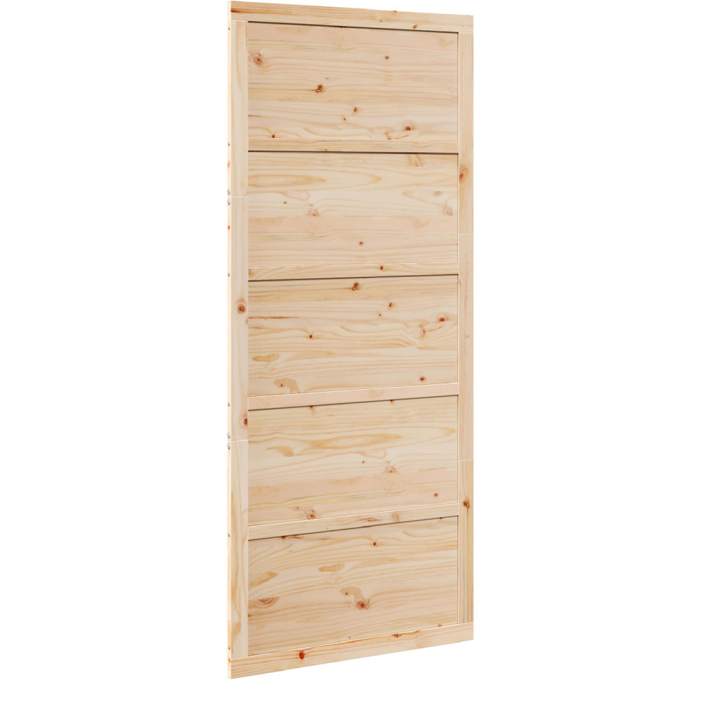 Produktbild för Ladugårdsdörr Naturlig 100 x 2,5 x 208 cm Massiv furu