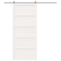 Produktbild för Ladugårdsdörr Vit 100 x 2,5 x 208 cm Massiv furu