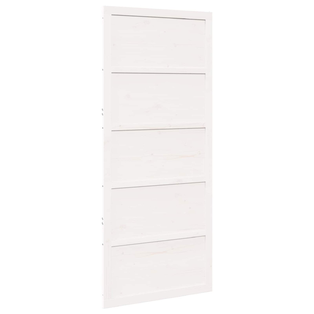 Produktbild för Ladugårdsdörr Vit 90 x 2,5 x 208 cm Massiv furu
