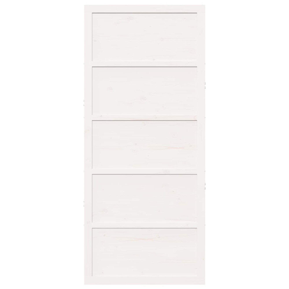Produktbild för Ladugårdsdörr Vit 90 x 2,5 x 208 cm Massiv furu