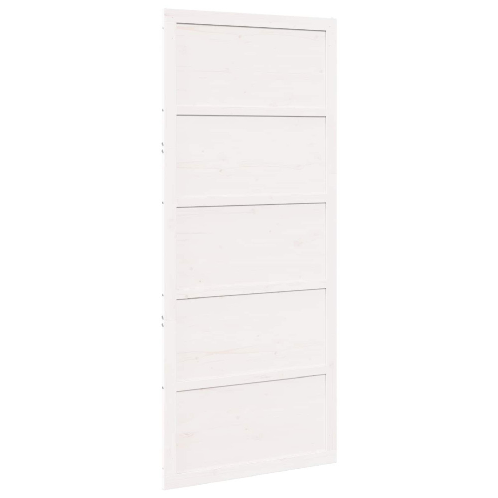 Produktbild för Ladugårdsdörr Vit 90 x 2,5 x 208 cm Massiv furu