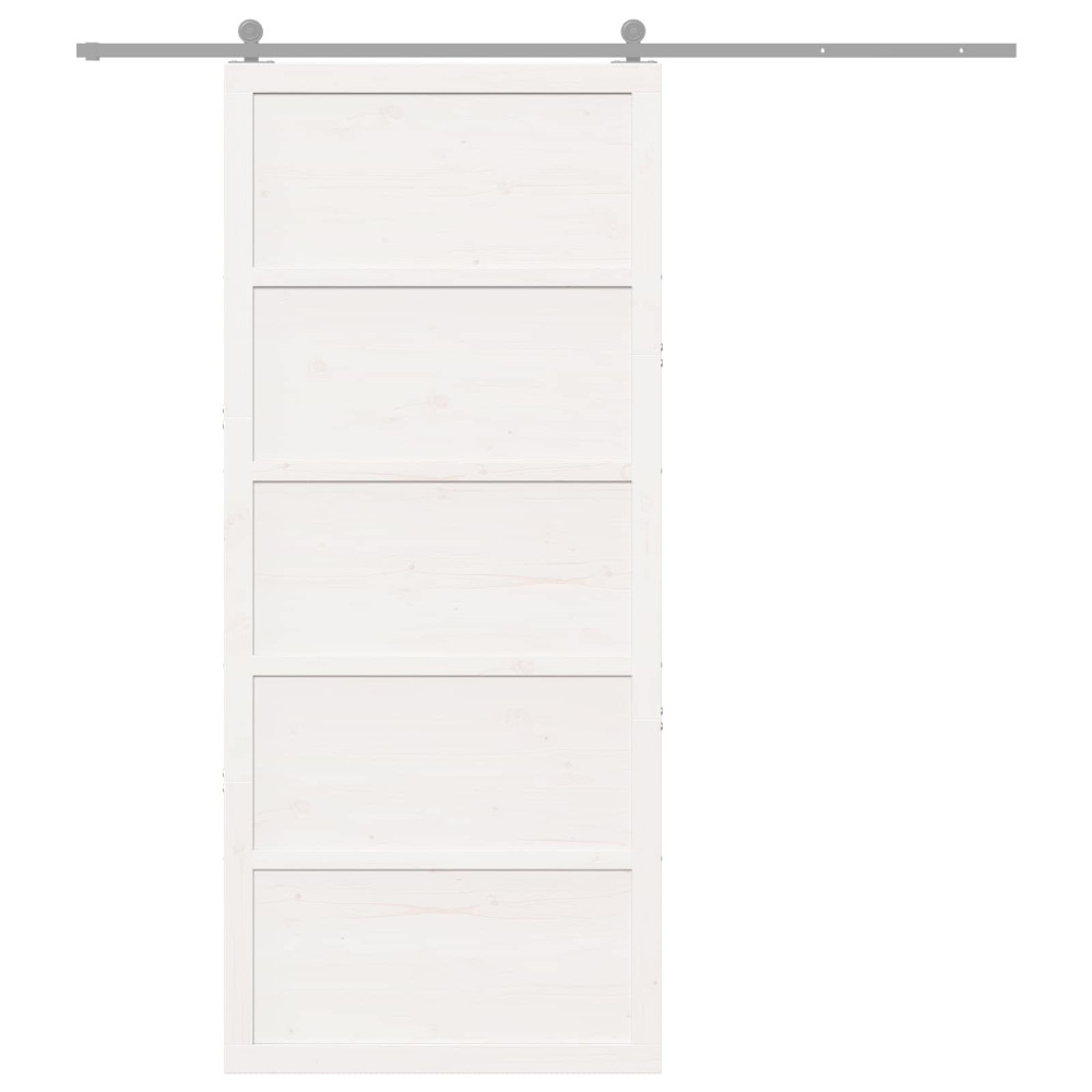 Produktbild för Ladugårdsdörr Vit 90 x 2,5 x 208 cm Massiv furu