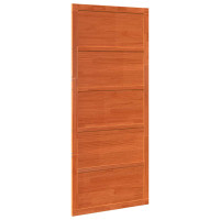 Produktbild för Ladugårdsdörr Vaxad brun 90 x 2,5 x 208 cm Massiv furu