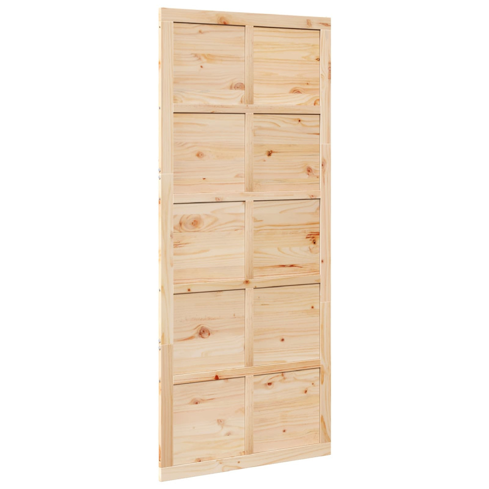Produktbild för Ladugårdsdörr Naturlig 100 x 2,5 x 208 cm Massiv furu