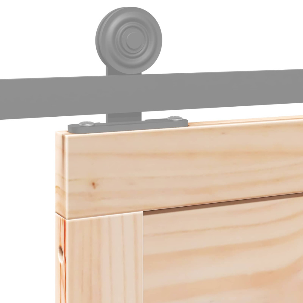 Produktbild för Ladugårdsdörr Naturlig 100 x 2,5 x 208 cm Massiv furu