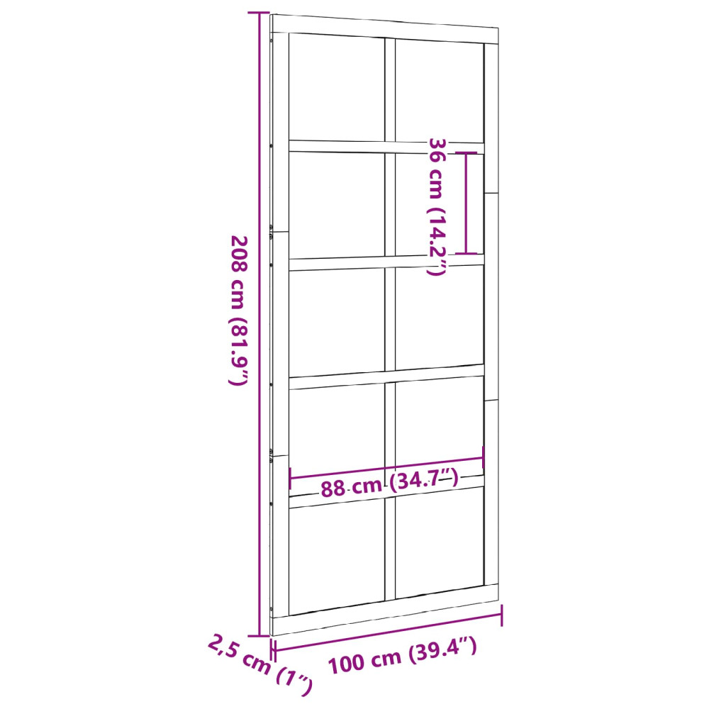 Produktbild för Ladugårdsdörr Vaxad brun 100 x 2,5 x 208 cm Massiv furu