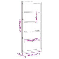 Produktbild för Ladugårdsdörr Vaxad brun 100 x 2,5 x 208 cm Massiv furu