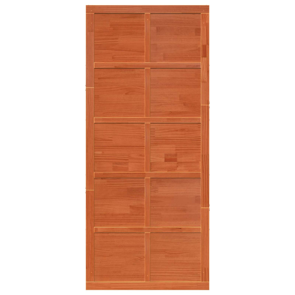 Produktbild för Ladugårdsdörr Vaxad brun 100 x 2,5 x 208 cm Massiv furu