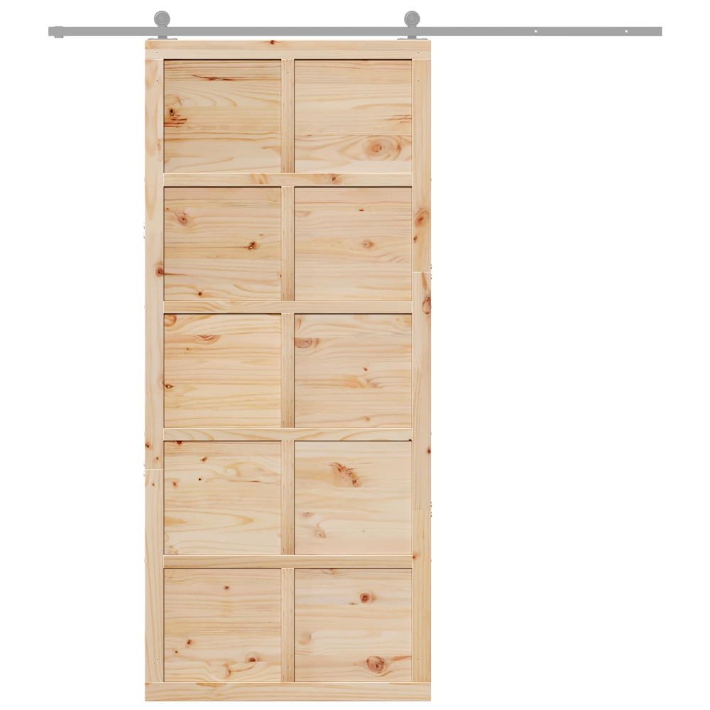 Produktbild för Ladugårdsdörr Naturlig 90 x 2,5 x 208 cm Massiv furu