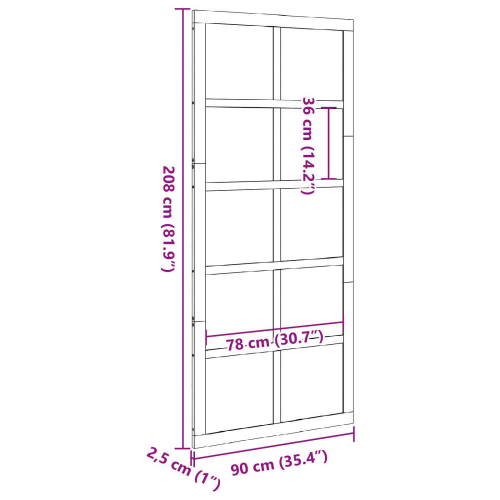 Produktbild för Ladugårdsdörr Vit 90 x 2,5 x 208 cm Massiv furu