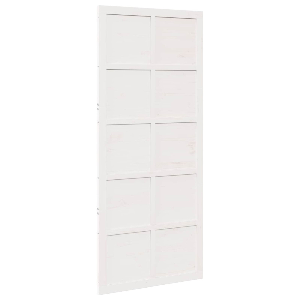 Produktbild för Ladugårdsdörr Vit 90 x 2,5 x 208 cm Massiv furu