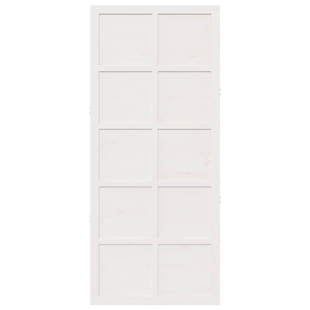 Produktbild för Ladugårdsdörr Vit 90 x 2,5 x 208 cm Massiv furu
