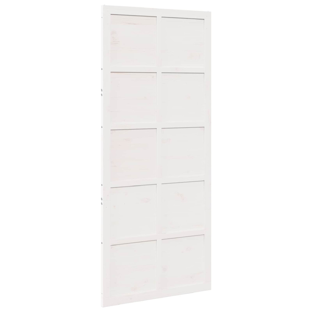 Produktbild för Ladugårdsdörr Vit 90 x 2,5 x 208 cm Massiv furu