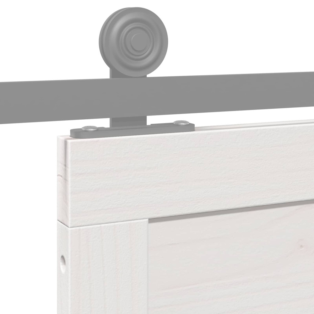 Produktbild för Ladugårdsdörr Vit 90 x 2,5 x 208 cm Massiv furu