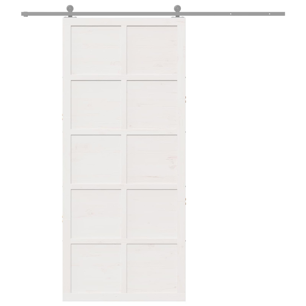 Produktbild för Ladugårdsdörr Vit 90 x 2,5 x 208 cm Massiv furu