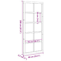 Produktbild för Ladugårdsdörr Vaxad brun 90 x 2,5 x 208 cm Massiv furu