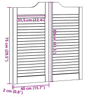 Produktbild för Svängdörrar 2 pcs Naturlig Massiv furu