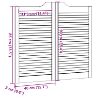 Produktbild för Svängdörrar 2 pcs Naturlig Massiv furu