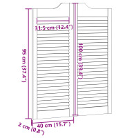 Produktbild för Svängdörrar Vit 100 x 40 cm Massiv furu