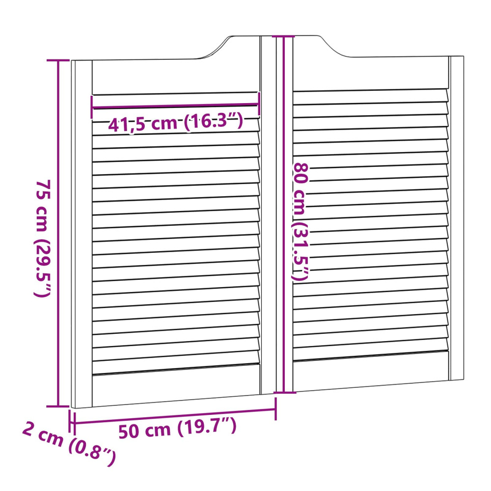 Produktbild för Svängdörrar Vit 80 x 50 cm Massiv furu
