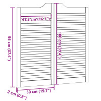 Produktbild för Svängdörrar Vit 100 x 50 cm Massiv furu