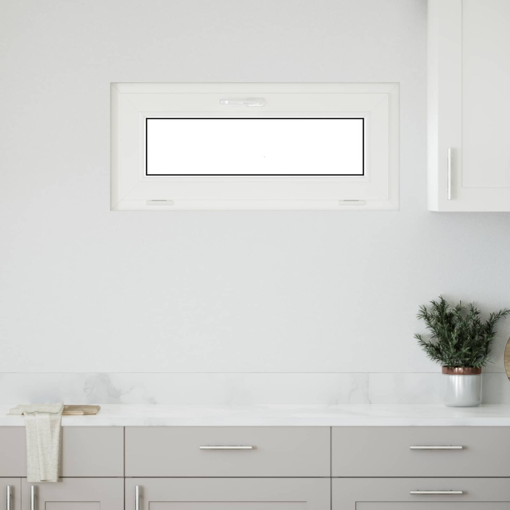 Produktbild för Källarfönster RISOR 90 x 40 cm PVC och glas Vit