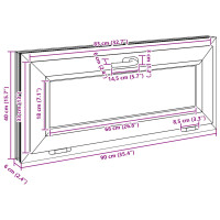 Produktbild för Källarfönster RISOR 90 x 40 cm PVC och glas Vit
