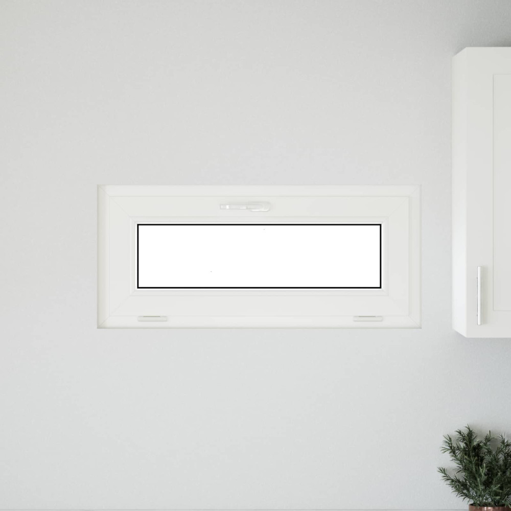 Produktbild för Källarfönster RISOR 90 x 40 cm PVC och glas Vit