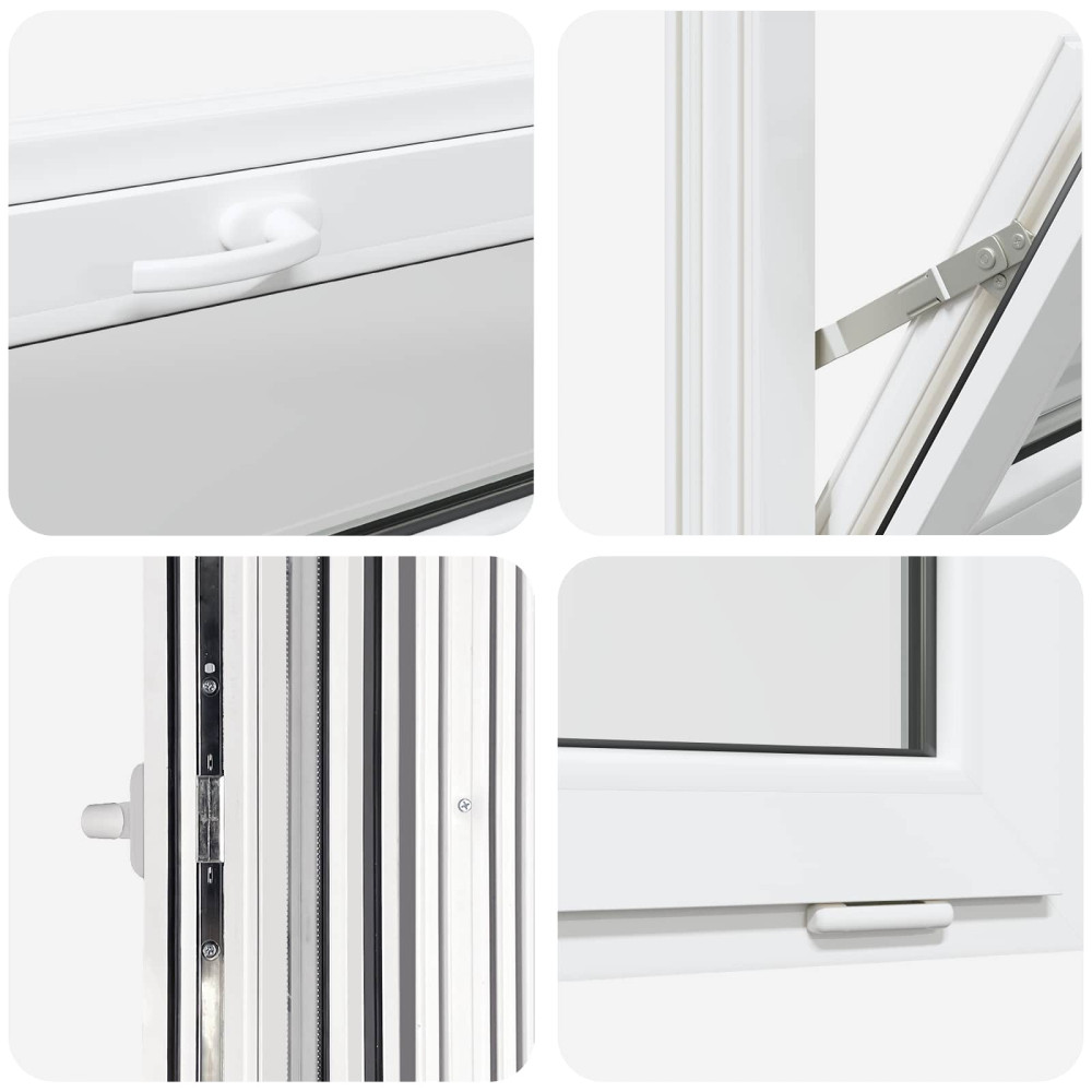 Produktbild för Källarfönster RISOR 90 x 40 cm PVC och glas Vit