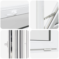 Produktbild för Källarfönster RISOR 90 x 40 cm PVC och glas Vit