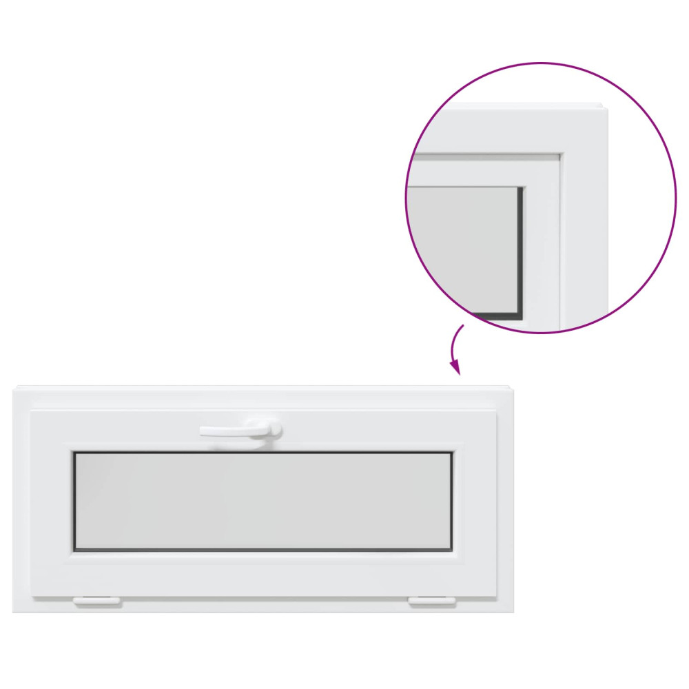 Produktbild för Källarfönster RISOR 90 x 40 cm PVC och glas Vit
