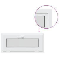 Produktbild för Källarfönster RISOR 90 x 40 cm PVC och glas Vit