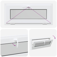 Produktbild för Källarfönster RISOR 90 x 40 cm PVC och glas Vit