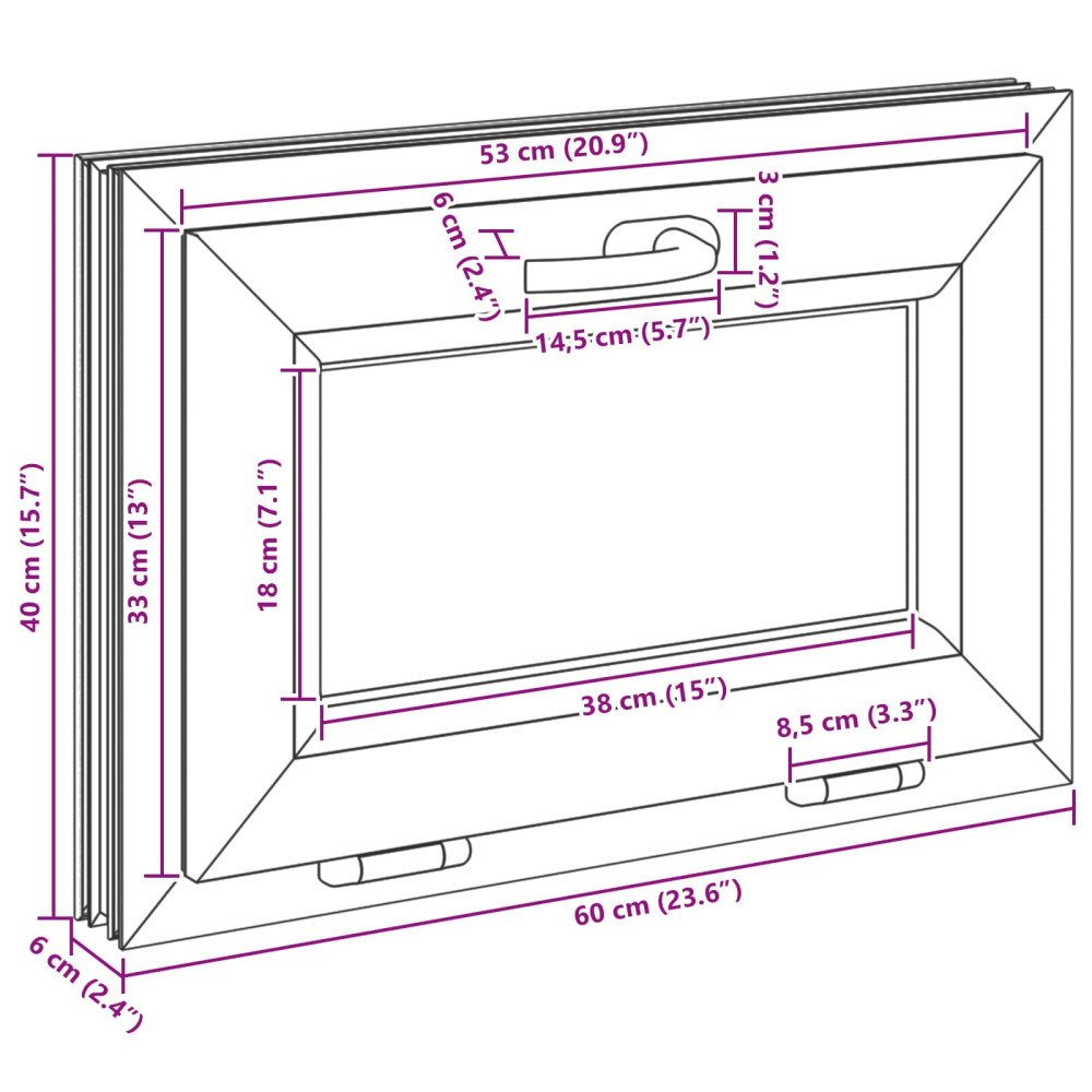 Produktbild för Källarfönster RISOR 60 x 40 cm PVC och glas Antracit