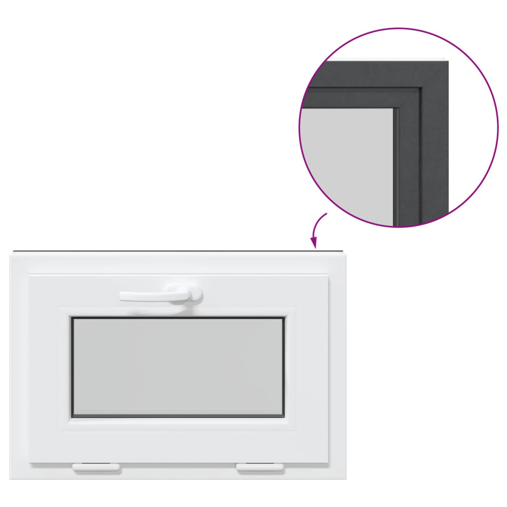 Produktbild för Källarfönster RISOR 60 x 40 cm PVC och glas Antracit