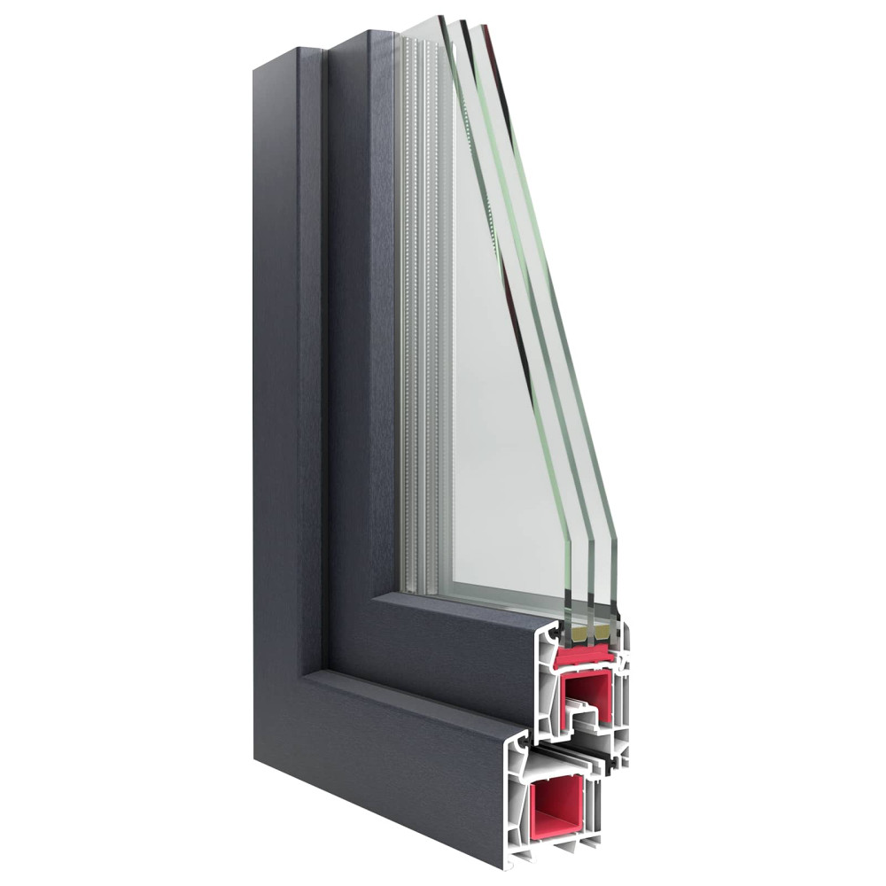 Produktbild för Källarfönster RISOR 60 x 40 cm PVC och glas Antracit
