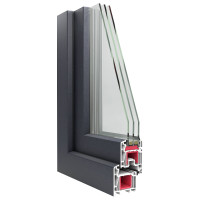 Produktbild för Källarfönster RISOR 60 x 40 cm PVC och glas Antracit