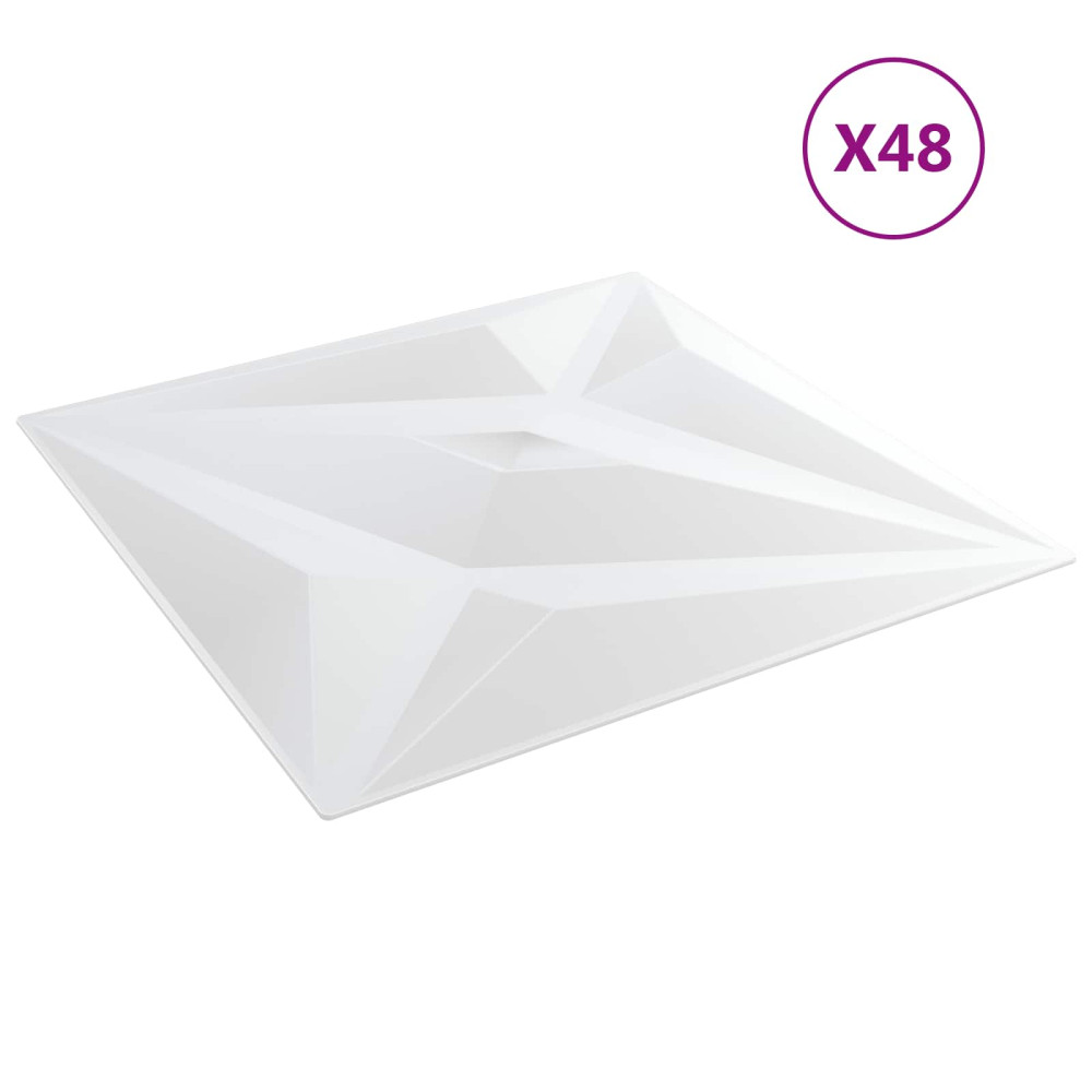 Produktbild för Väggpaneler Stjärna 12 pcs Vit stjärna 50 x 50 cm XPS Skum