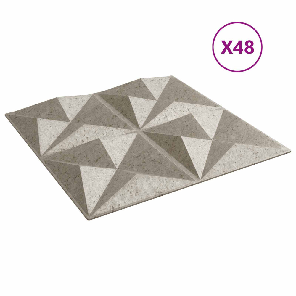 Produktbild för Väggpaneler 48 pcs Origami betong 50 x 50 cm XPS Skum