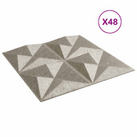Produktbild för Väggpaneler 48 pcs Origami betong 50 x 50 cm XPS Skum