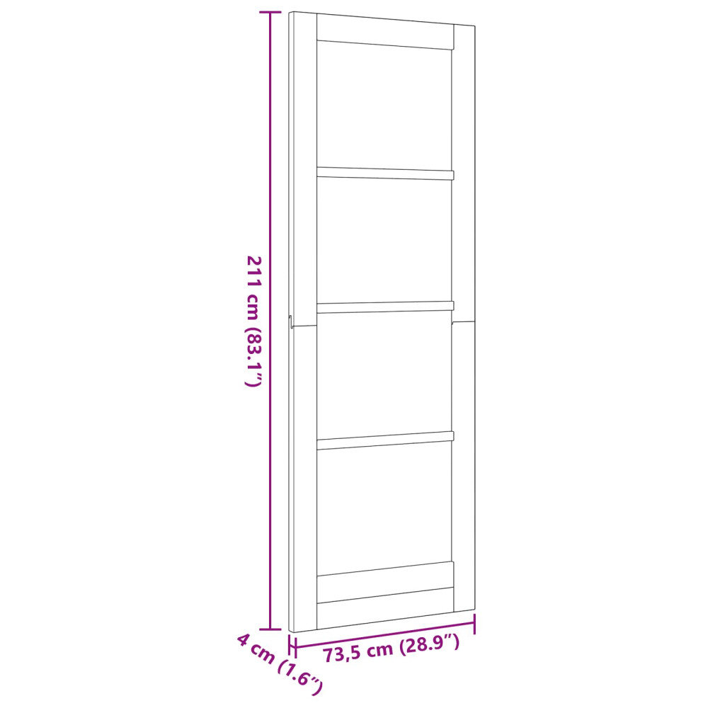 Produktbild för Inredningsdörr Vit 73,5 x 211 cm Plywood