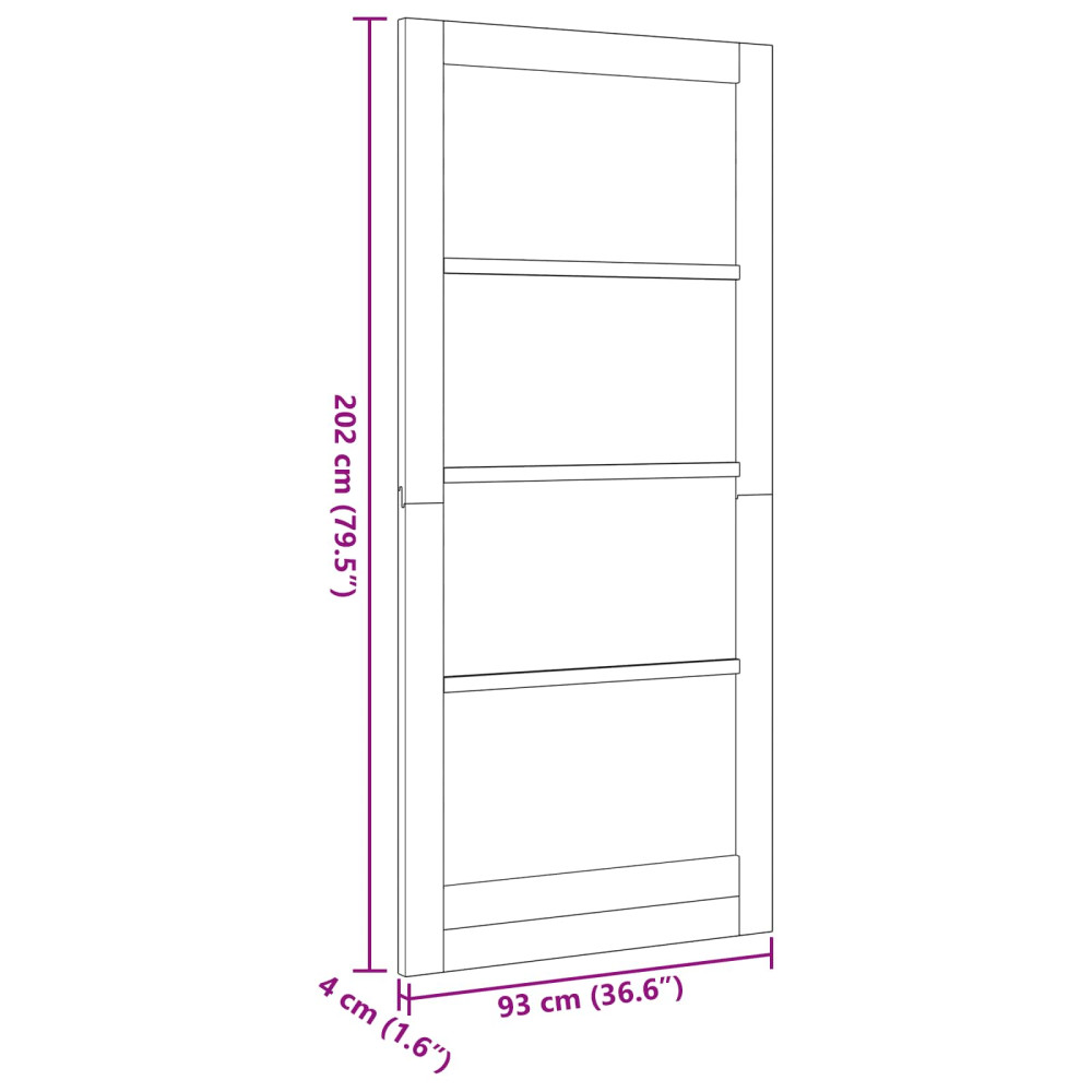 Produktbild för Inredningsdörr Vit 93 x 202 cm Plywood
