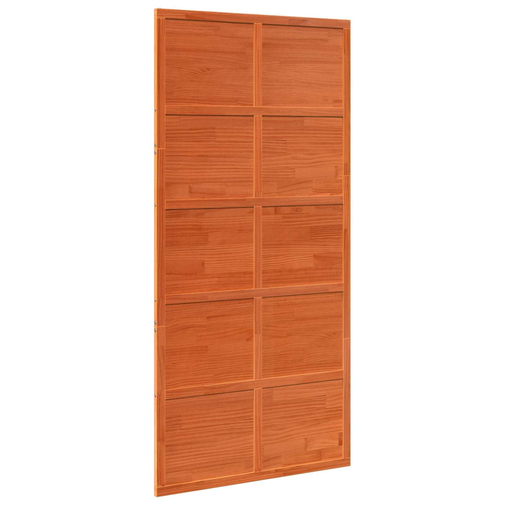 Produktbild för Ladugårdsdörr Vaxad brun 100 x 208 cm Massiv furu