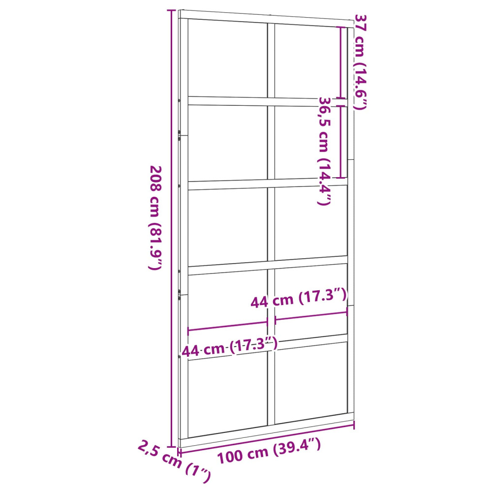 Produktbild för Ladugårdsdörr Vaxad brun 100 x 208 cm Massiv furu