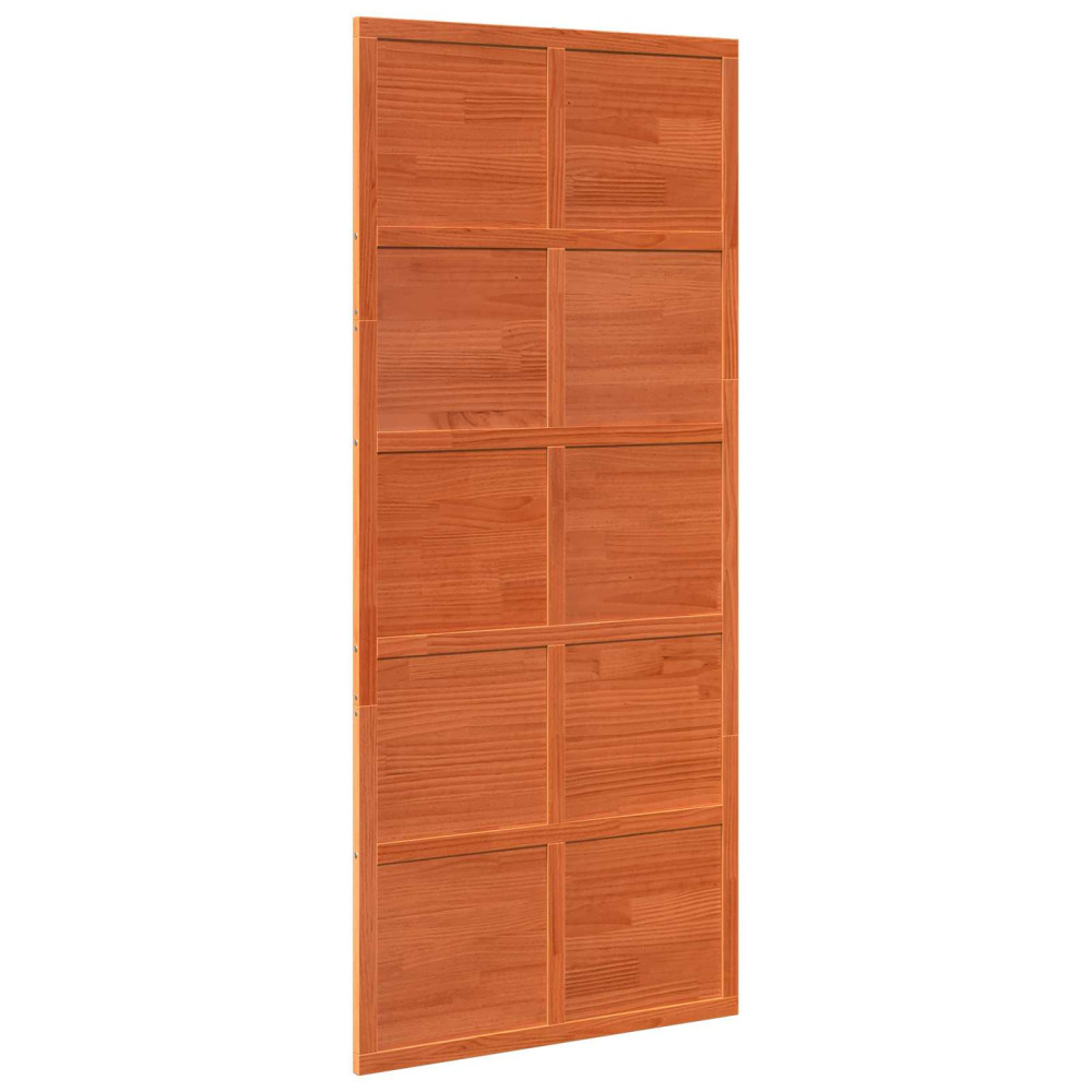 Produktbild för Ladugårdsdörr Vaxad brun 90 x 208 cm Massiv furu