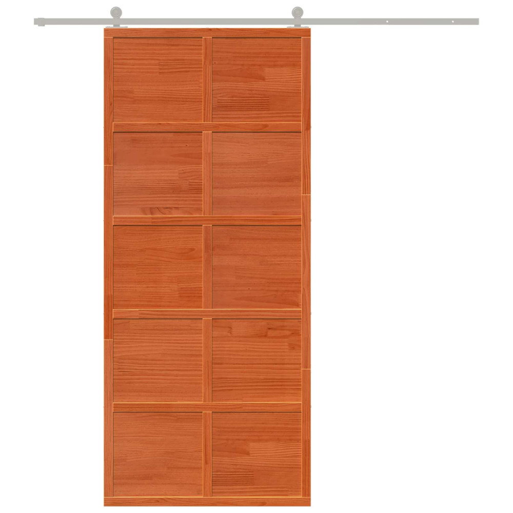 Produktbild för Ladugårdsdörr Vaxad brun 90 x 208 cm Massiv furu