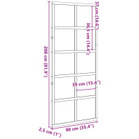 Produktbild för Ladugårdsdörr Vaxad brun 90 x 208 cm Massiv furu