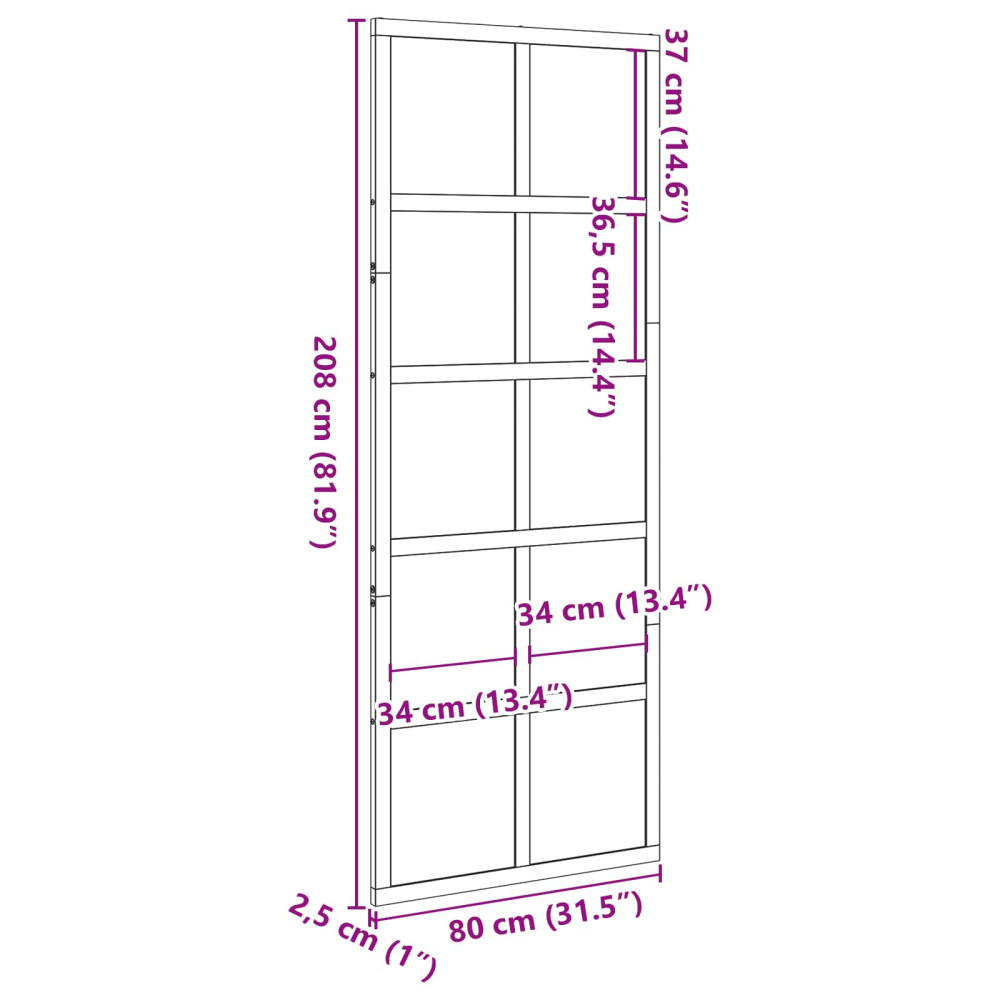 Produktbild för Ladugårdsdörr Vaxad brun 80 x 208 cm Massiv furu